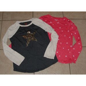 Girl Sz Large (10-12) Casual Wear Long Sleeve Shirt 2 Pc Lot OLD NAVY CAT & JACK